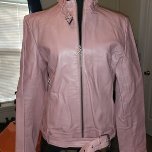 Women's Pink Leather Jacket